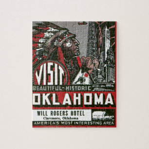 Besök Oklahoma med den indiska chefen Pussel