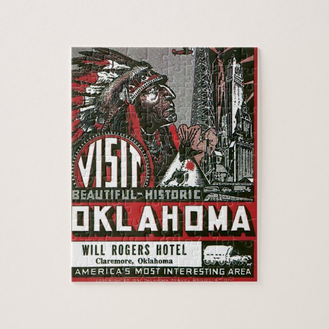 Besök Oklahoma med den indiska chefen Pussel (Vertikal)