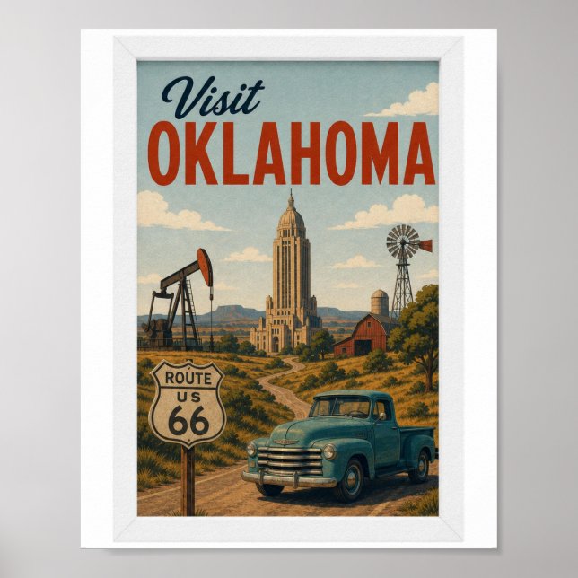 Besök Oklahoma Resor Vintage Poster (Framsidan)