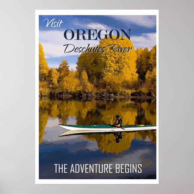 Besök Oregon, Deschutes River. Poster (Framsidan)