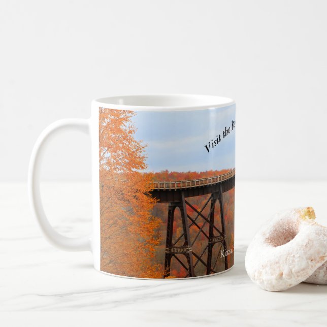 Besök PA-Vilder Picturesque Souvenir Kinzua Bridge Kaffemugg (Med munk)