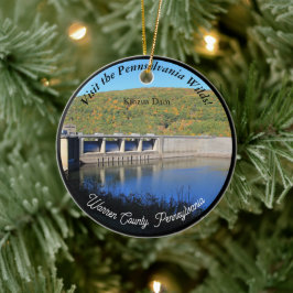 Besök PA-Vilder Picturesque Souvenir Kinzua Dam Julgransprydnad Keramik