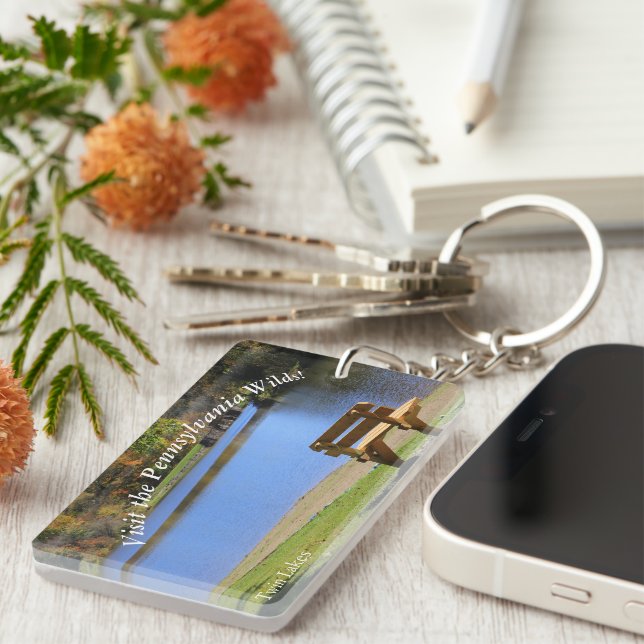 Besök PA-Vilder Picturesque Souvenir Twin Sjöar AN Nyckelring (Högra Framsidan)