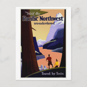 Besök Pacific Northwest Vintage Vykort