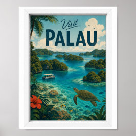 Besök Palau Resa Vintage Poster