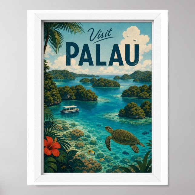 Besök Palau Resa Vintage Poster (Framsidan)