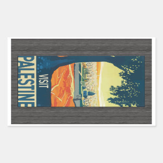 Besök Palestina, Vintage Rektangulärt Klistermärke