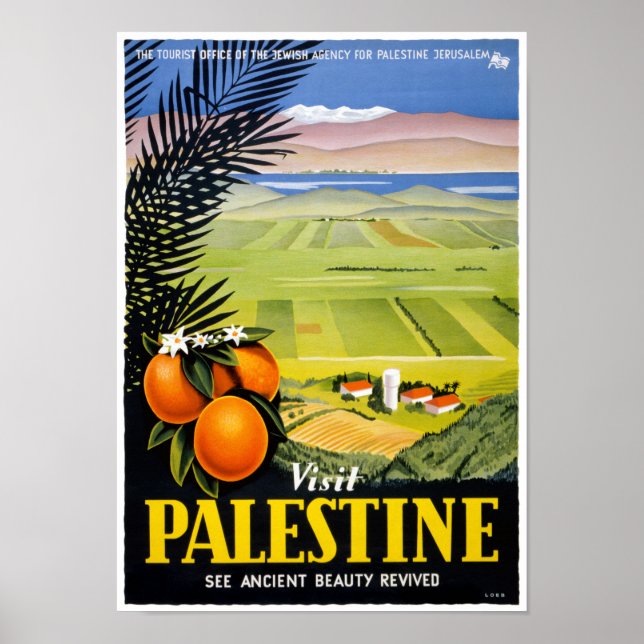 Besök Palestina Vintage resor Poster återställd (Framsidan)