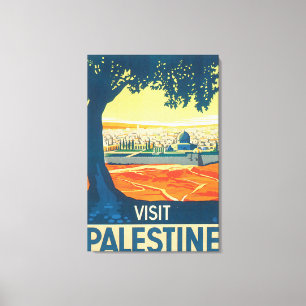Besök Palestina Vintage resor Poster Canvastryck
