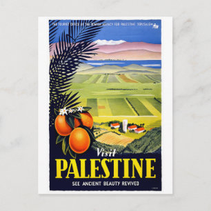 "Besök Palestina" Vintage resor Poster vykort