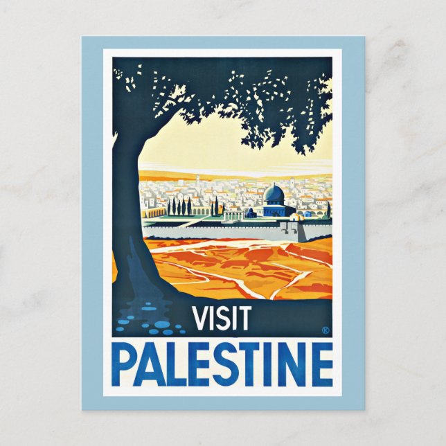Besök Palestina Vintage resor Vykort (Framsida)