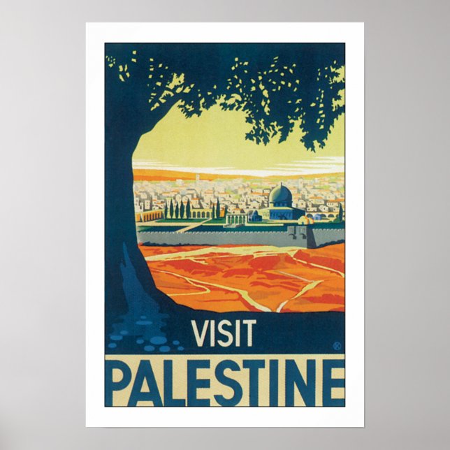Besök Palestina w/white gräns Poster (Framsidan)