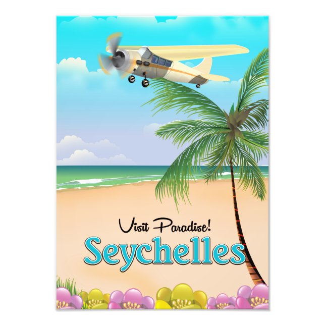 Besök Paradiset! Seychellerna resaffisch Fototryck (Framsidan)