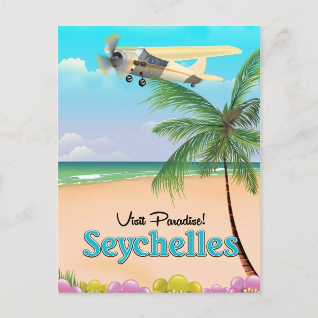 Besök Paradiset! Seychellerna resaffisch Vykort (Framsida)