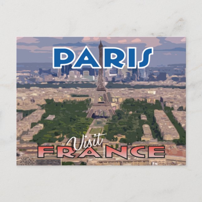 Besök... Paris, Frankrike - vykort (Framsida)