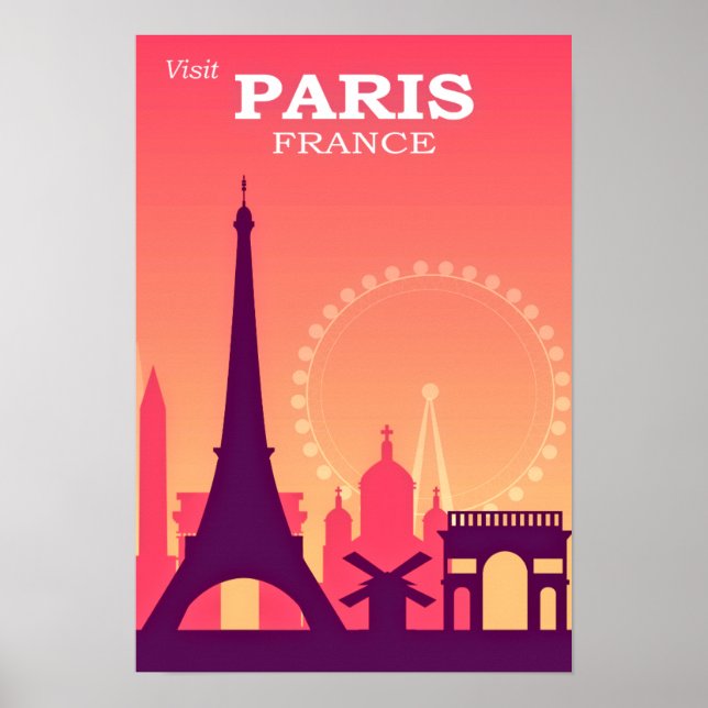 Besök Paris Vintage Poster (Framsidan)