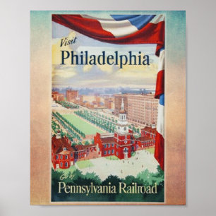 Besök Philadelphia på Pennsylvania Railroad Poster