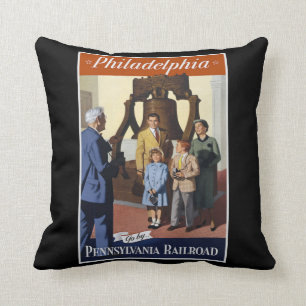Besök Philadelphia på The Pennsylvania Railroad Kudde