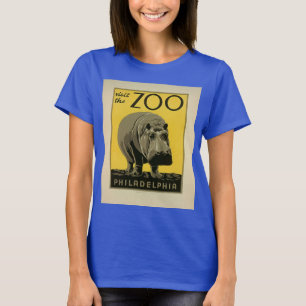 Besök Philadelphia Zoo, Hippo - Gamla WPA-Poster T Shirt