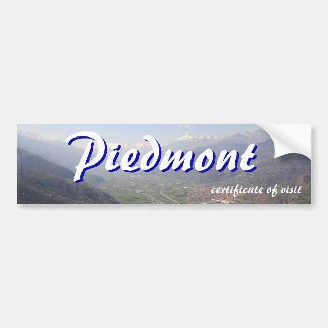 Besök Piedmont-certifikat Bildekal (Framsidan)