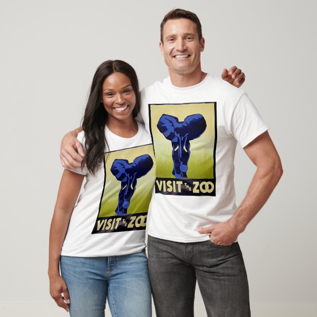Besök Poster Zoo - Elephant - Vintage WPA T Shirt (Unisex)