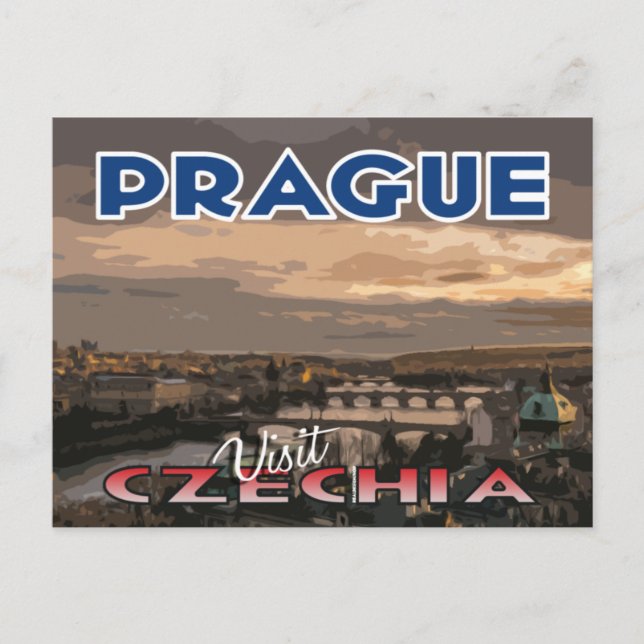 Besök... Prag, Czechia Vykort (Framsida)