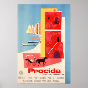 Besök PROCIDA Neapel Kusten South ITALIEN ENIT Tra Poster