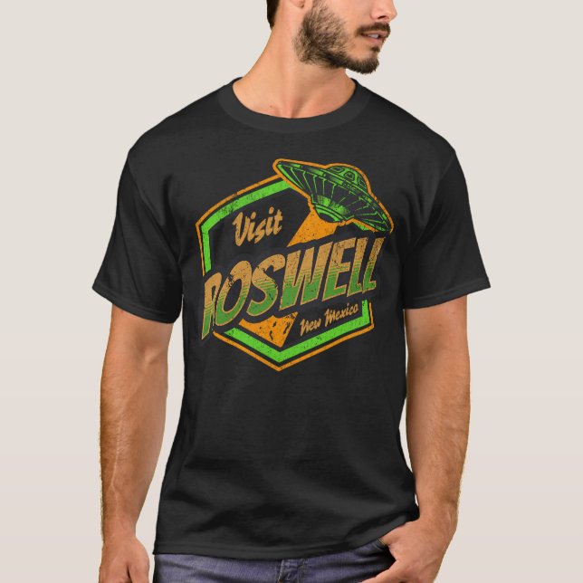Besök Roswell New mexico Ufo Design T Shirt (Framsida)