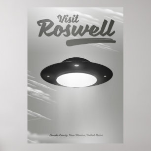 Besök Roswell UFO vintage affisch