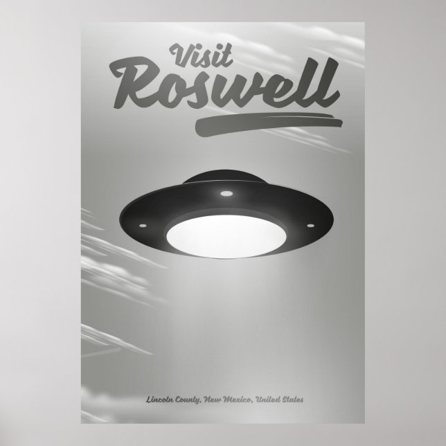 Besök Roswell UFO vintage affisch (Framsidan)