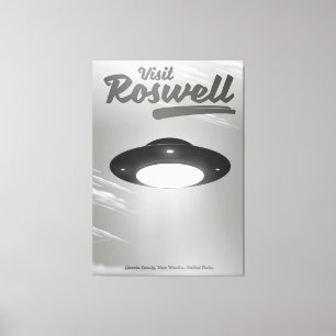 Besök Roswell UFO vintage affisch Canvastryck