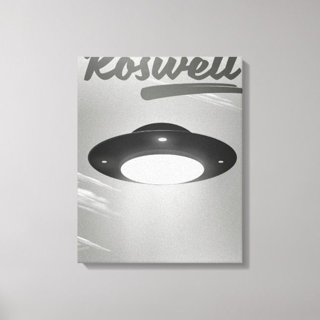 Besök Roswell UFO vintage affisch Canvastryck (Framsida)