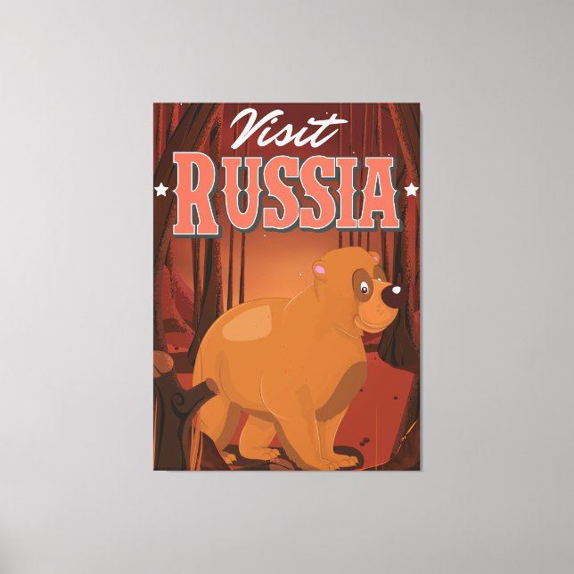 Besök Russia Vintage resor poster tecknad Canvastryck (Framsida)