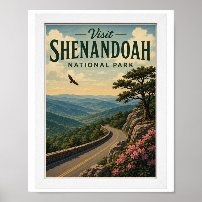 Besök Shenandoah National Park Resa Vintage Poster (Framsidan)