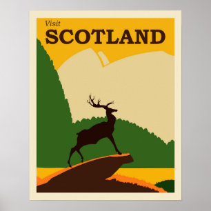 Besök Skottland Vintage resor Poster