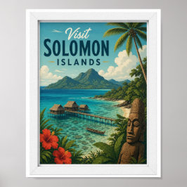 Besök Solomonöarna Resa Vintage Poster