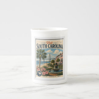 Besök South Carolina Resor Vintage Benporslin Mugg