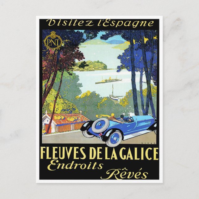 Besök Spanien vintage resor Vykort (Framsida)