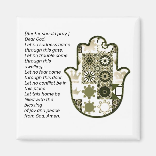 Besök Square Khamsa Handmagnet hyresgäst Magnet (Framsidan)