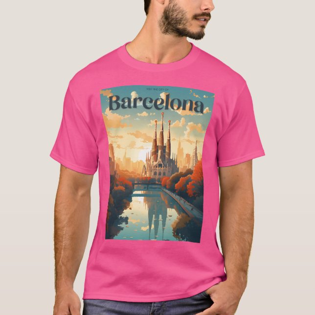Besök staden Barcelona 1 T Shirt (Framsida)