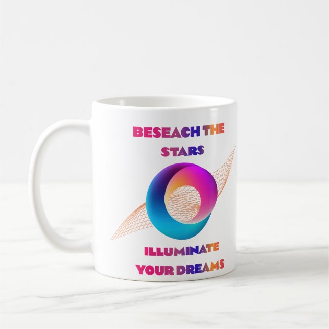 Besök stjärnorna, belysa dina drömmar kaffemugg (Vänster)