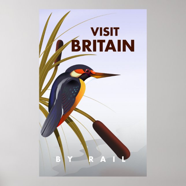 Besök Storbritannien vintage-resaaffisch. Poster (Framsidan)