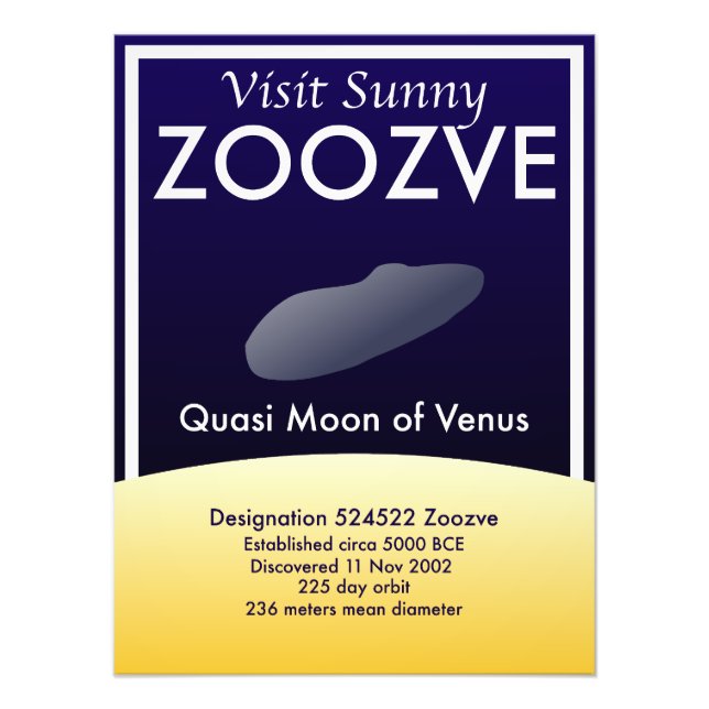 Besök Sunny Zoozve Solar System Travel Poster (Framsidan)
