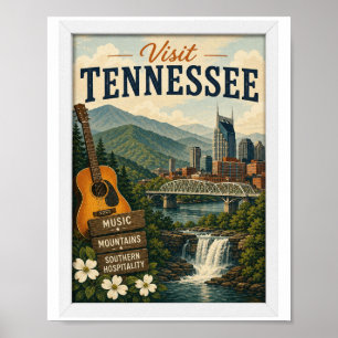 Besök Tennessee Resor Vintage Poster