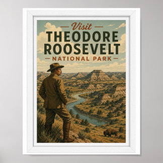 Besök Theodore Roosevelt National Park Resa Poster