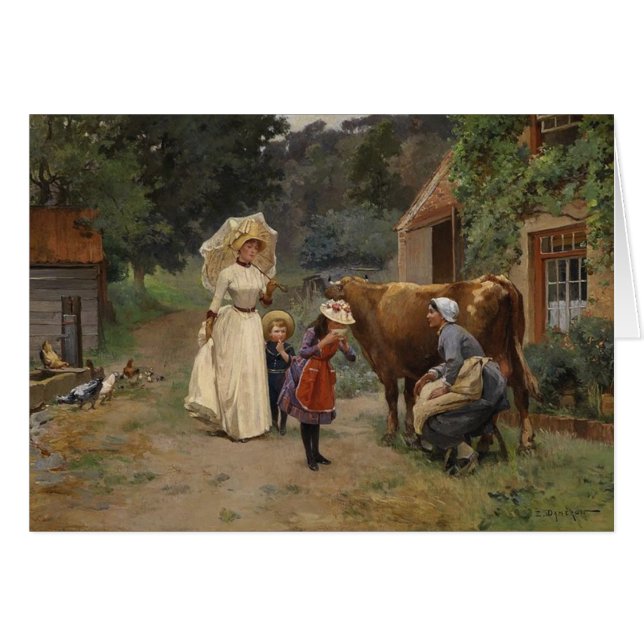 Besök till lantgårdkortet hälsningskort (Framsidan Horizontal)