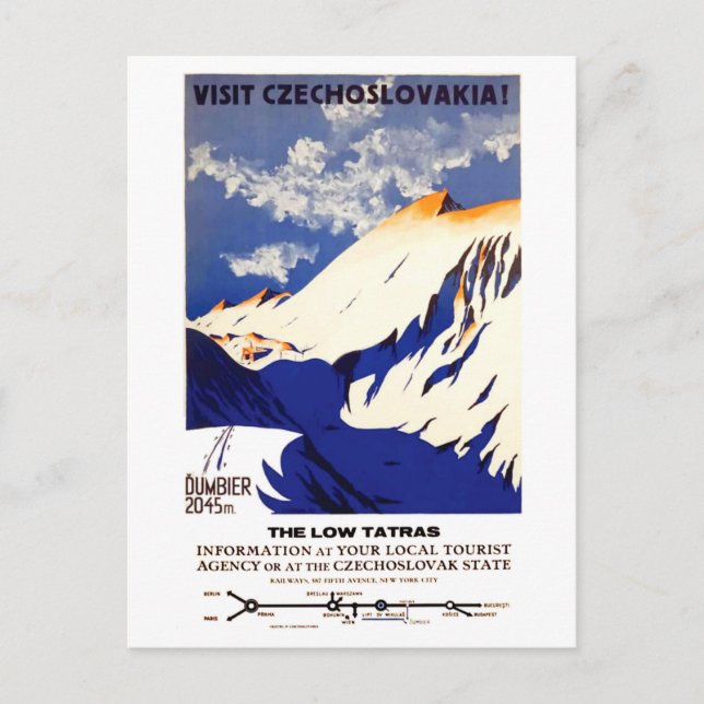 Besök Tjeckoslovakien Vykort (Framsida)