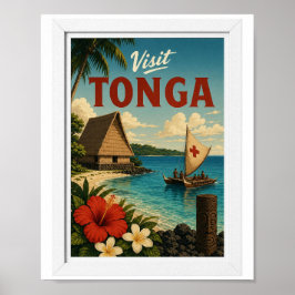 Besök Tonga Travel Vintage Poster