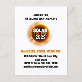 Besök Total Solar Eclipse 3/29/2025 USA Inbjudan Vykort