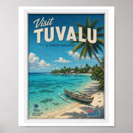 Besök Tuvalu Travel Vintage Poster